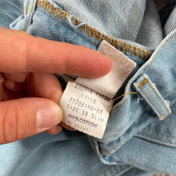 Vintage 70s Brittania High Rise Jeans Size 14 Slim Butterfly Embroidered Pocket - Picture 15 of 16